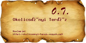 Okolicsányi Teréz névjegykártya